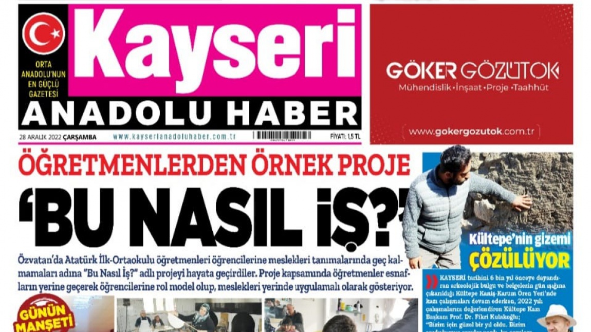 Bu Nasıl İş? Projemiz Kayseri Gazetelerinde Haber Oldu!